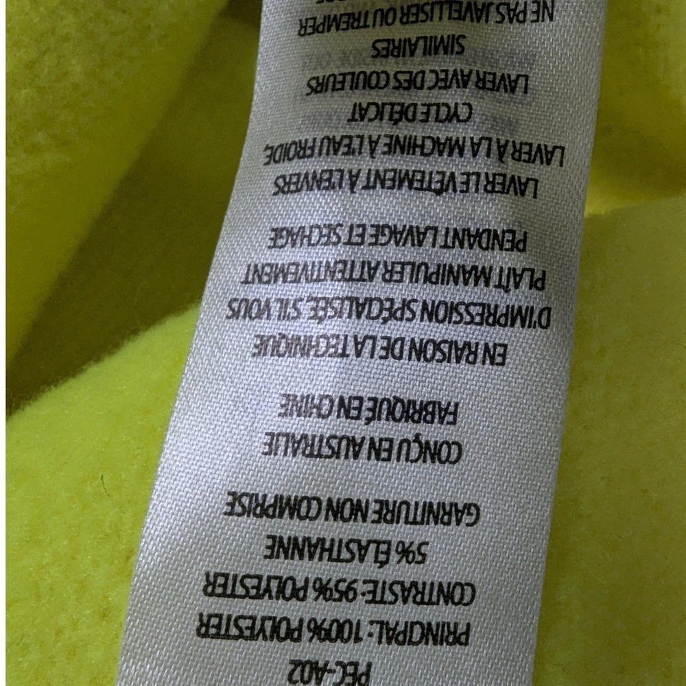 KITH x P.E NATION Cropped Sweatshirt Neon Lime Yellow Logo XS Athleisure Kithmas - Picture 8 of 13